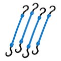 The Perfect Bungee 12” Heavy Duty Poly Cord, Nylon Hooks, Blue, 4-Count PC12BL4PK