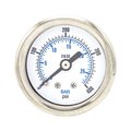 Pic Gauges Pressure Gauge, 0 to 400 psi, 1/8 in MNPT, Silver PRO-302D-158I-01