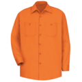 Red Kap Mns L/S Orange Dp Cotton Workshirt, XXL SC30OR RG XXL