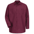 Red Kap Mens Ls Burgundy Poplin Work Shirt, 4XL SP14BY RG 4XL