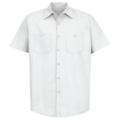Red Kap Mens Ss White Poplin Work Shirt, 5XL SP24WH SSL5XL