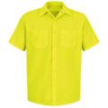 Red Kap Ss Hi-Vis Yellow Workshirt, 3XL SS24YE SS 3XL
