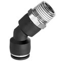 Usa Industrials Nylon Push to Connect Fitting - 45 Dg Ma, 3/8" Tube Size, Black ZUSA-TF-PTC-411