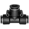 Usa Industrials Nylon Push to Connect Fitting - Tee Redu, 1/8" x 1/4" Tube Size, Black ZUSA-TF-PTC-545