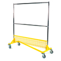 Irsg Rolling Garment Rack, bumpers, mid bar & grid shelf; 5”casters RGR2-350-K6