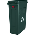 Rubbermaid Commercial Rubbermaid® Slim Jim® Recycling Container, 23 Gallon, 20" x 11" x 30", Green, 1/Each RUB138CG