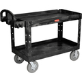 Rubbermaid Commercial Rubbermaid® Utility Cart with Pneumatic Wheels, 54" x 25" x 37", Black, 1/Each RUB482