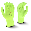 Radians Polyurethane Hi-Vis Coated Gloves, Palm Coverage, Yellow, L, PR RWG22TL