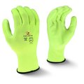 Radians Polyurethane Hi-Vis Coated Gloves, Palm Coverage, Yellow, S, PR RWG22S