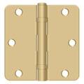 Deltana Satin Brass Radius Hinge, Holes per Leaf: 3 S35R4BB4