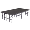 National Public Seating Portable Stage, 3 Ft. x 8 Ft. x 24"H, Grey Carpet S3624C-02