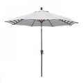 March Patio Umbrella, Octagon, 102.38" H, Olefin Fabric, Gray White Cabana Stripe 194061040485