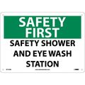 Nmc Safety First Safety Shower And Eye Wash Station Sign, SF175AB SF175AB