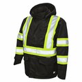 Tough Duck Safety Rain Jacket, SJ351-BLACK-XL SJ351