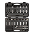 Tekton 1/2 Inch Drive 6-Point Socket and Ratchet Set, 37-Piece (3/8 - 1-5/16 in.) SKT25101