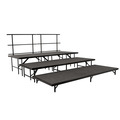 National Public Seating Straight Stage Set, 4" x 8 Ft. Platforms, Grey Carpet SST48C-02