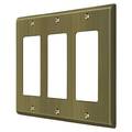 Deltana Triple Rocker Switch Plate, Number of Gangs: 3 Solid Brass, Antique Brass Finish SWP4740U5