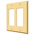 Deltana Double Rocker Switch Plate, Number of Gangs: 2 Solid Brass, PVD Polished Brass Finish SWP4741CR003