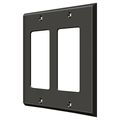 Deltana Double Rocker Switch Plate, Number of Gangs: 2 Solid Brass, Oil Rubbed Bronze Finish SWP4741U10B