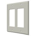 Deltana Double Rocker Switch Plate, Number of Gangs: 2 Solid Brass, Brushed Nickel Finish SWP4741U15