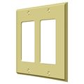 Deltana Double Rocker Switch Plate, Number of Gangs: 2 Solid Brass, Polished Brass Finish SWP4741U3