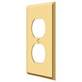 Deltana Double Outlet Switch Plate, Number of Gangs: 1 Solid Brass, PVD Polished Brass Finish SWP4752CR003