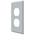 Deltana Double Outlet Switch Plate, Number of Gangs: 1 Solid Brass, Brushed Chrome Finish SWP4752U26D