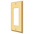 Deltana Single Rocker Switch Plate, Number of Gangs: 1 Solid Brass, PVD Polished Brass Finish SWP4754CR003