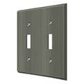 Deltana Double Standard Switch Plate, Number of Gangs: 2 Solid Brass, Antique Nickel Finish SWP4761U15A