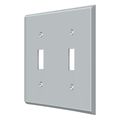 Deltana Double Standard Switch Plate, Number of Gangs: 2 Solid Brass, Brushed Chrome Finish SWP4761U26D