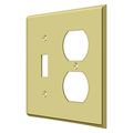 Deltana Single Switch/Double Outlet Switch Plate, Number of Gangs: 2 Solid Brass, Polished Brass Finish SWP4762U3