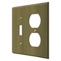 Deltana Single Switch/Double Outlet Switch Plate, Number of Gangs: 2 Solid Brass, Antique Brass Finish SWP4762U5