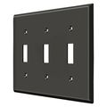 Deltana Triple Standard Switch Plate, Number of Gangs: 3 Solid Brass, Oil Rubbed Bronze Finish SWP4763U10B