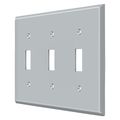 Deltana Triple Standard Switch Plate, Number of Gangs: 3 Solid Brass, Brushed Chrome Finish SWP4763U26D