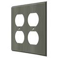 Deltana Quadruple Outlet Switch Plate, Number of Gangs: 2 Solid Brass, Antique Nickel Finish SWP4771U15A