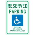 Nmc State Handicapped Parking Alabama Sign, TMS304G TMS304G