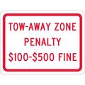 Nmc Tow-Away Zone Penalty Handicapped Parking Sign Virginia, TMS339G TMS339G