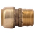 Sharkbite Push-to-Connect, Threaded Male Adapter, 3/4 in Tube Size, Brass, Brass U134LF