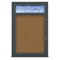 United Visual Products Single Door Radius Plus Corkboard, Hdr, 24 UV8011PLUS-BLACK-FORBO