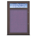 United Visual Products Single Door Radius Plus Corkboard, Header UV8011PLUS-BRONZE-AMETHY