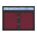 United Visual Products Double Door Radius Plus Corkboard With H UV8012PLUS5-BLACK-DBURGU