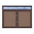 United Visual Products Double Door Radius Plus Corkboard With H, UV8012PLUS5-BRONZE-PUMICE UV8012PLUS5-BRONZE-PUMICE