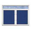 United Visual Products Double Door Radius Plus Corkboard With H UV8012PLUS5-SATIN-COBACC