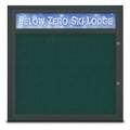 United Visual Products Single Door Radius Plus Corkboard, Header UV8012PLUS-BLACK-DRKSPR