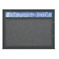 United Visual Products Single Door Radius Plus Corkboard, Header UV8013PLUS1-BLACK-MEDGRY