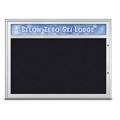 United Visual Products Single Door Radius Plus Corkboard, Header UV8013PLUS1-SATIN-RUBBER