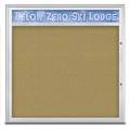 United Visual Products Single Door Radius Plus Corkboard With H UV8013PLUS48-SATIN-KEYLIME