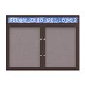 United Visual Products Double Door Radius Plus Corkboard With H UV8013PLUS-BRONZE-SURF