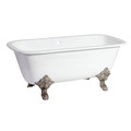 Kingston Brass VCTQ7D6732NL8 Clawfoot Tub, 66.56" L, 31.06" W, White/Brushed Nickel, Cast iron VCTQ7D6732NL8