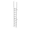Ega Products 162" Vertical Wall Mount Ladder w/ Ext. - SS, Stainless Steel, 10 Steps MVSS10EX